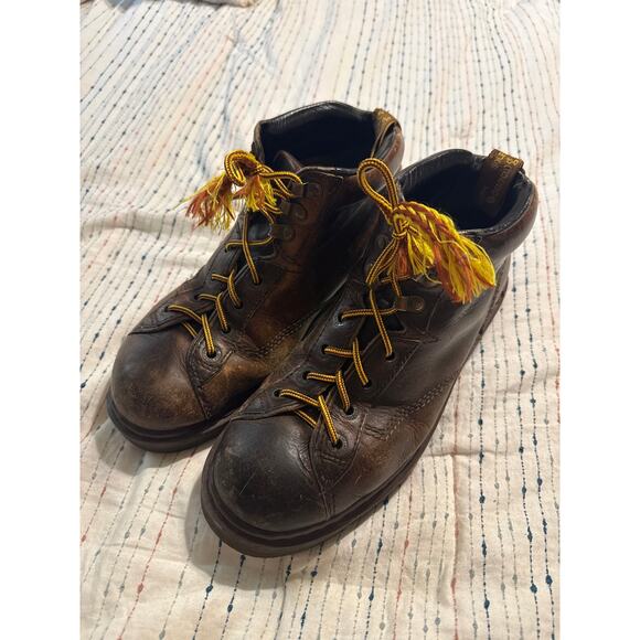 Vintage Dr. Martens 8287 Brown Leather Ankle Work Boots Men’s Sz 10 England Rare